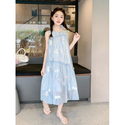 英國Next Kiss女童連衣裙夏季2025新款中大童雪紡裙子兒童背心裙