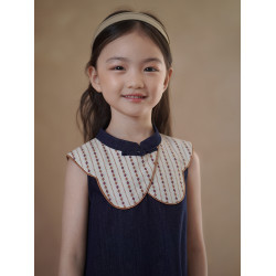 哈齒童裝夏季薄款裙子新中式背心裙女童牛仔裙復古拼接連衣裙女孩
