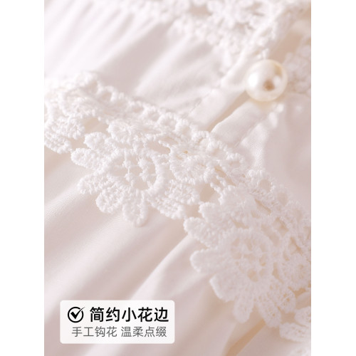 蔚未來女童連衣裙夏季2025新款兒童純棉公主裙女大童洋氣白色裙子