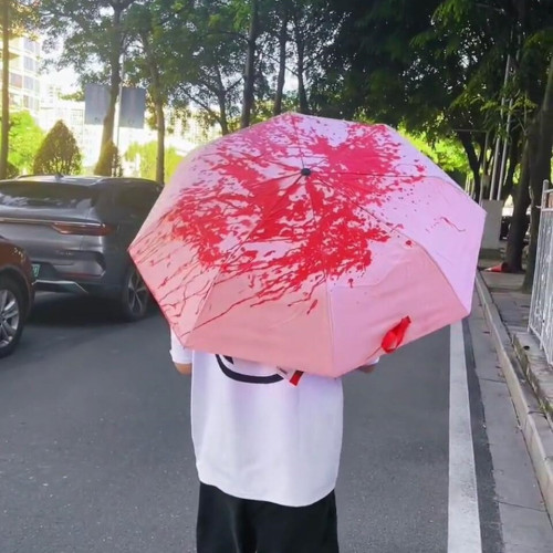 遇水淋雨變色雨繖加大加厚加固女男晴雨兩用8骨抗風防曬隔熱降溫