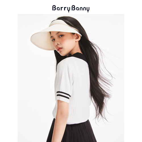 BarryBanny女童短袖T恤2025夏季新款兒童洋氣女孩上衣翻領POLO衫
