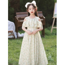 英國NextKiss女童連衣裙夏季2025新款兒童甜美碎花大童洋氣公主裙