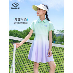 半度閒女童夏季polo短裙洋氣薄款2025新款兒童夏裝運動短袖連衣裙