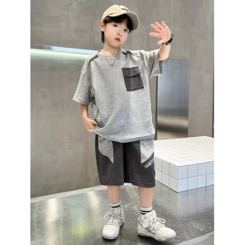 男童夏季套裝2025新款兒童裝夏裝潮帥氣時髦男孩短袖運動夏款衣服
