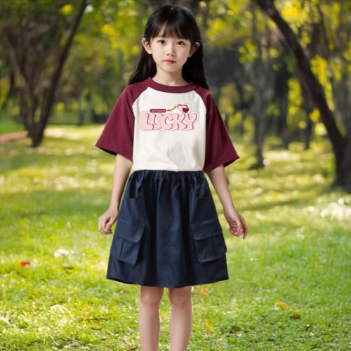 2025新款夏款舒適女童工裝裙短裙兒童洋氣松緊腰半身裙休閒春秋款