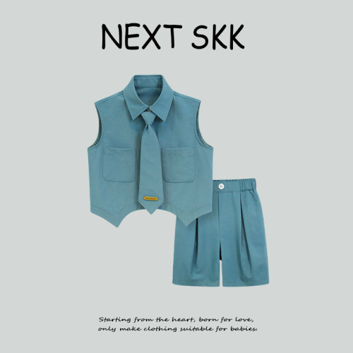 英國NEXT SKK男童夏季無袖生日演出服休閒風兒童馬甲西服潮流花童