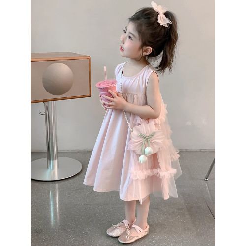 英國Next Vlone女童連衣裙2025新款女孩公主裙兒童背心裙薄款裙子