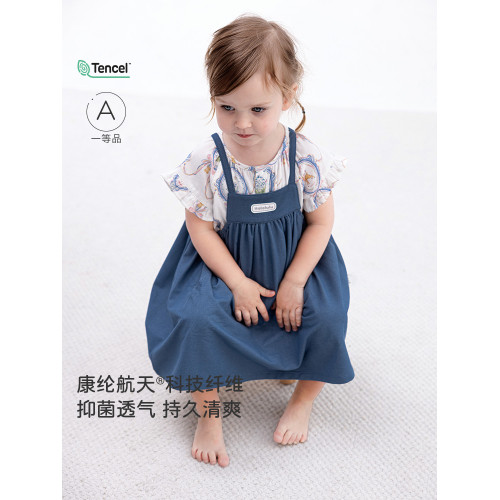 Hololulu女寶寶裙子女童連衣裙夏速乾牛仔2025新款背帶裙禮服裙