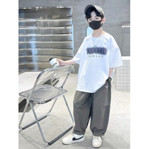 男童夏裝套裝夏款2025新款兒童長褲中大童夏季褲子潮帥氣時髦炸街