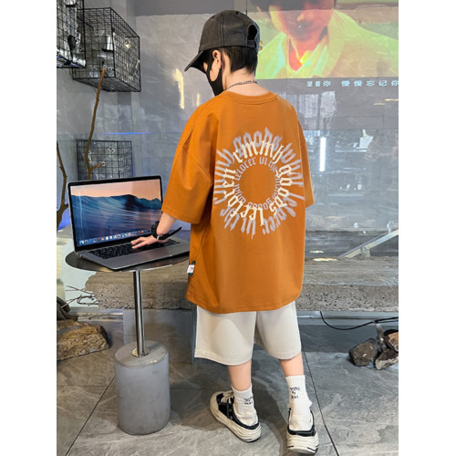 BAKUXIA男童夏裝純棉套裝夏季短袖運動洋氣大兒童男孩痞帥兩件套