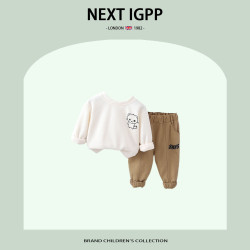 英國NEXT IGPP男童新款運動套裝卡通可愛春秋款衛衣休閒兩件套裝