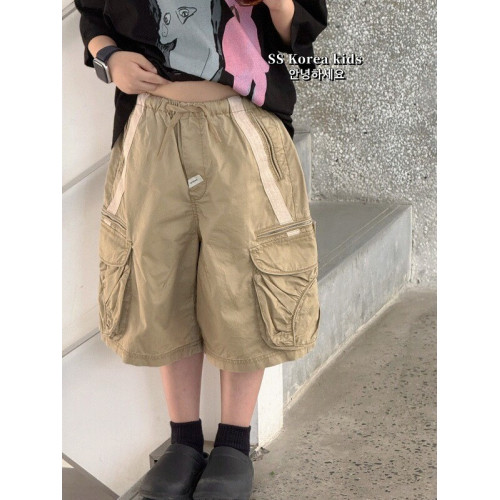 兒童短褲2025新款男童寬松工裝衛褲女童五分運動褲男孩夏季褲子