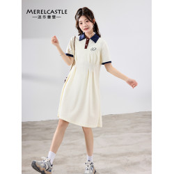 【CC家居控】女童夏季連衣裙POLO裙女大童夏裝薄款裙子C5133