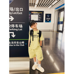 圖圖家2024夏裝男童高街風套裝兒童兩件套運動裝中大童短袖短褲