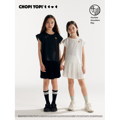 chopiyopi童裝 兒童運動網球T恤夏季新款女童網孔透氣飛袖上衣