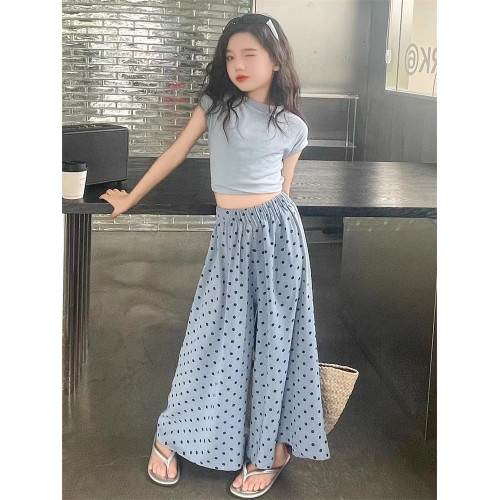 女童夏季套裝2025新款女大童洋氣短袖女孩裙子兒童夏裝裙褲兩件套