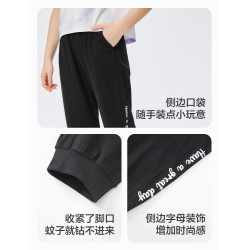 巴拉巴拉童裝兒童七分褲女童2025夏季薄款中大童速乾褲子運動褲潮