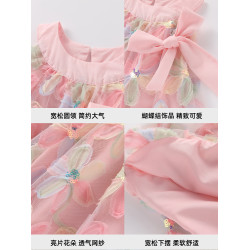 女童連衣裙2025夏季新款童裝女孩洋氣超好看多巴胺裙子兒童公主裙
