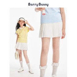 BarryBanny女童半身裙2025夏季新款兒童中大童百褶裙運動A字短裙