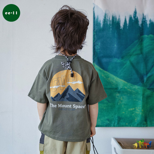 ee·11潮牌山系戶外童裝兒童短袖t恤2025夏季新款男童兒童純棉潮