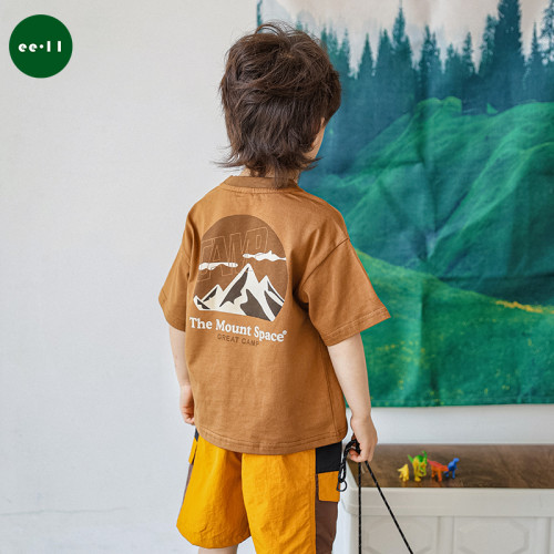ee·11潮牌山系戶外童裝兒童短袖t恤2025夏季新款男童兒童純棉潮
