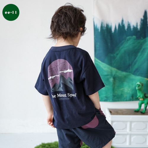 ee·11潮牌山系戶外童裝兒童短袖t恤2025夏季新款男童兒童純棉潮