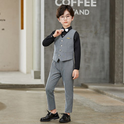英國NEXT APK春秋兒童禮服純色馬甲套裝男童鋼琴主持演講表演服