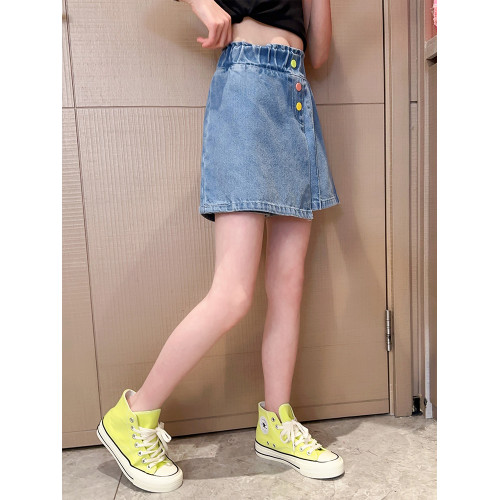 REY韓國女童牛仔短褲夏裝2025新款中大童夏季裙褲女孩兒童裝潮