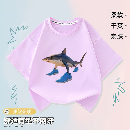 2025新款通通哥木棍人衣服兒童t恤卡通山海經短袖抽象印花男童夏