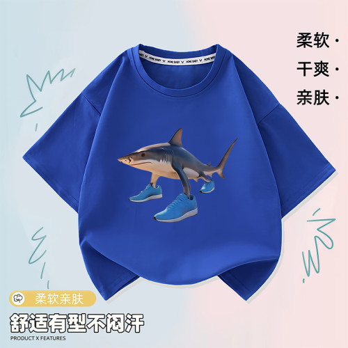 2025新款通通哥木棍人衣服兒童t恤卡通山海經短袖抽象印花男童夏