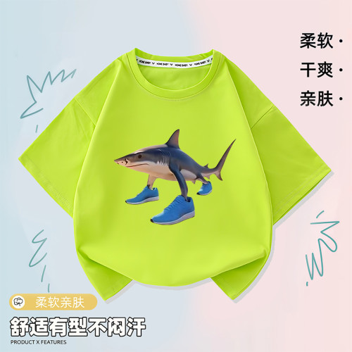 2025新款通通哥木棍人衣服兒童t恤卡通山海經短袖抽象印花男童夏