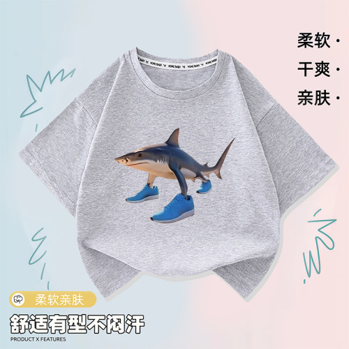 2025新款通通哥木棍人衣服兒童t恤卡通山海經短袖抽象印花男童夏