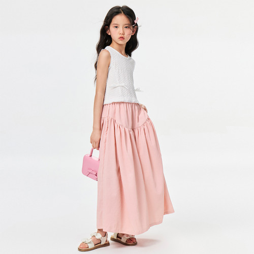gxgkids童裝兒童背心夏季新款蝴蝶結透氣女童洋氣舒適背心T恤潮