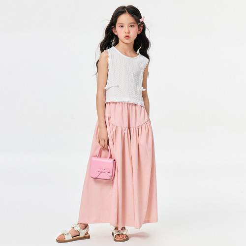 gxgkids童裝兒童背心夏季新款蝴蝶結透氣女童洋氣舒適背心T恤潮