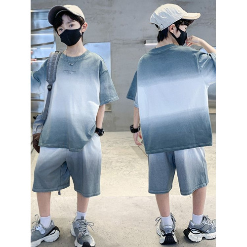 男童夏季套裝2025新款中大童裝夏裝洋帥氣時髦男孩短袖夏款衣服潮