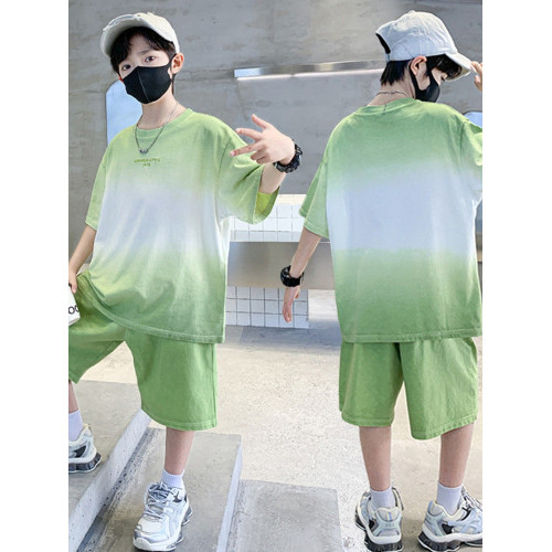 男童夏季套裝2025新款中大童裝夏裝洋帥氣時髦男孩短袖夏款衣服潮