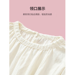 女童娃娃衫夏季薄款棉麻背心女大童無袖T恤兒童2025新款夏裝上衣