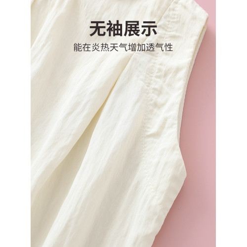 女童娃娃衫夏季薄款棉麻背心女大童無袖T恤兒童2025新款夏裝上衣