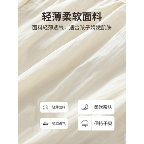 女童娃娃衫夏季薄款棉麻背心女大童無袖T恤兒童2025新款夏裝上衣
