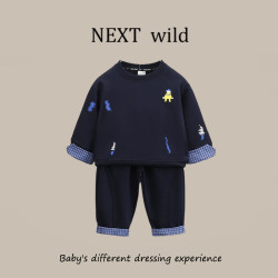 英國NEXT  wild男童衛衣套裝2025秋季兒童韓版時尚百搭休閒運動裝