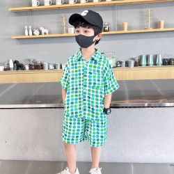 男童夏裝套裝2025新款兒童夏季短袖運動潮酷帥氣時髦男孩夏款衣服