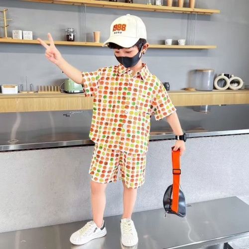 男童夏裝套裝2025新款兒童夏季短袖運動潮酷帥氣時髦男孩夏款衣服