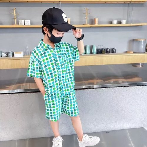 男童夏裝套裝2025新款兒童夏季短袖運動潮酷帥氣時髦男孩夏款衣服