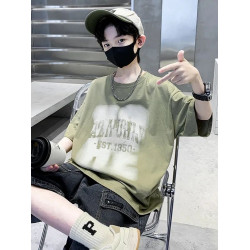 男童夏裝套裝中大童2025新款男孩洋氣韓版短袖牛仔褲運動兩a0331