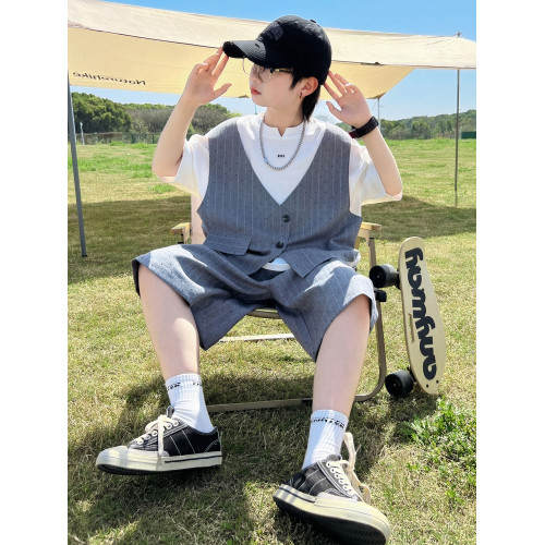 男童套裝夏季2025新款兒童夏裝中大童休閒衣服短袖帥氣時髦男孩潮