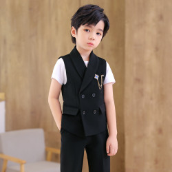 英國NEXT APK兒童套裝春夏男童紳士馬甲兩件套主持人演講攝影禮服