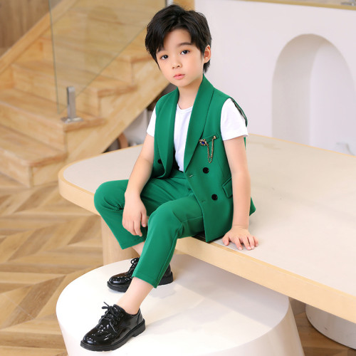 英國NEXT APK兒童套裝春夏男童紳士馬甲兩件套主持人演講攝影禮服
