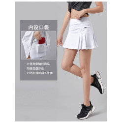 速乾運動褲裙女夏跑步假兩件短裙羽毛球網球半身瑜伽防走光百褶裙