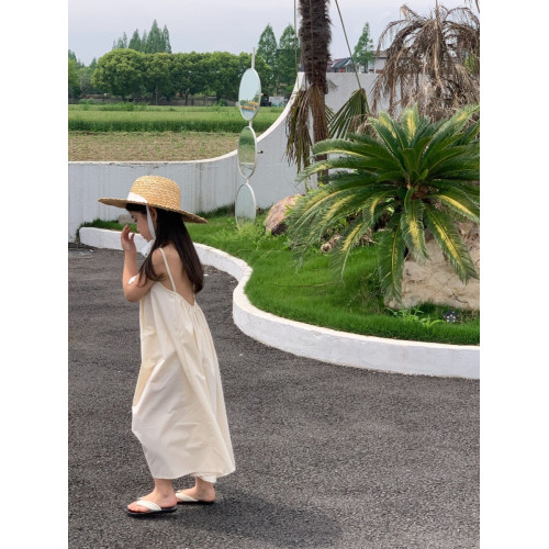 女童連衣裙吊帶裙25夏季新款女寶韓版背心裙度假沙灘裙露背清涼感