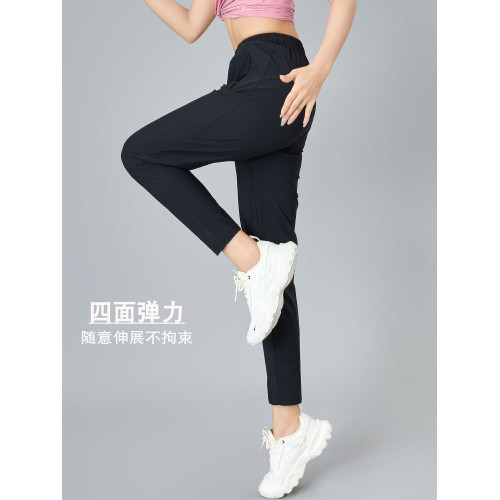 2025新款冰絲速乾女透氣寬松顯瘦運動褲跑步健身彈力直筒休閒褲子
